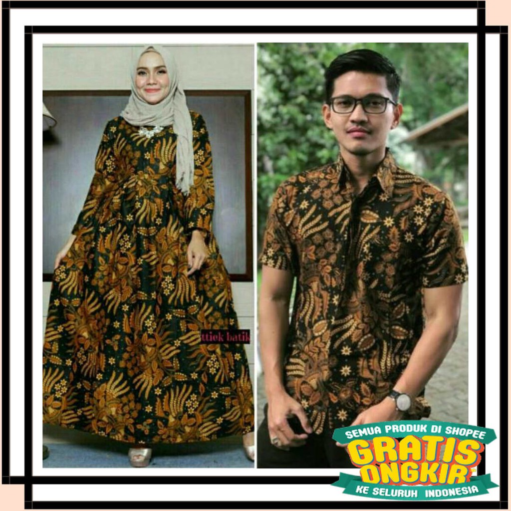 BUAT ARISAN PKK KOMUNITAS NIKAHAN WISUDA PAKAIAN / TERMURAH! Nivana Batik Couple Gamis Kemeja