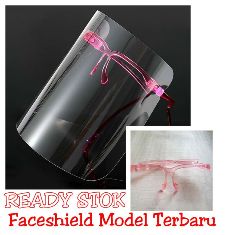 FaceShield Kacamata Pink Biru Face Shield Artis Grosir Safety Helmet Feshied Murah Harga Lusinan