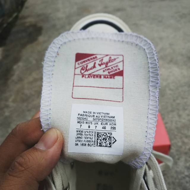 tag size converse 70s original