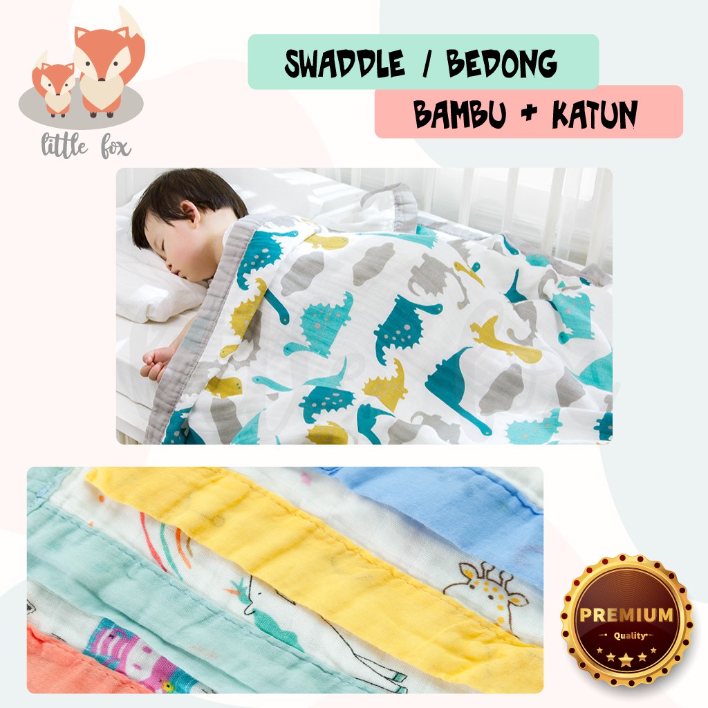 [ IMPORT] Bedong / Selimut Baby / Handuk / Swadle Bayi Newborn 70% Bambu 30% Katun Muslin