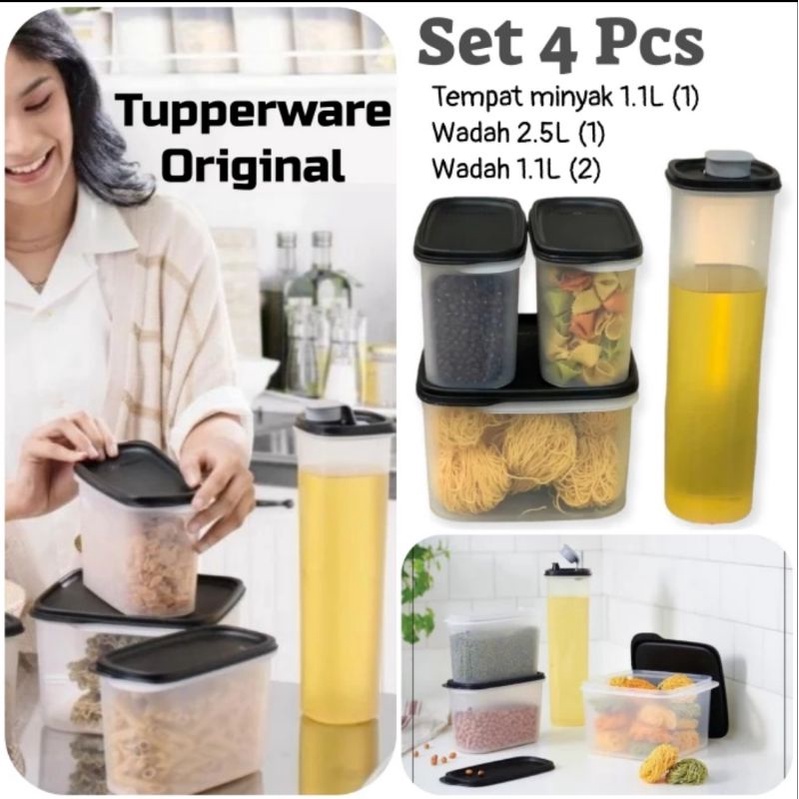 Tupperware bumbu dapur - wadah garem - wadah minyak goreng - wadah micin