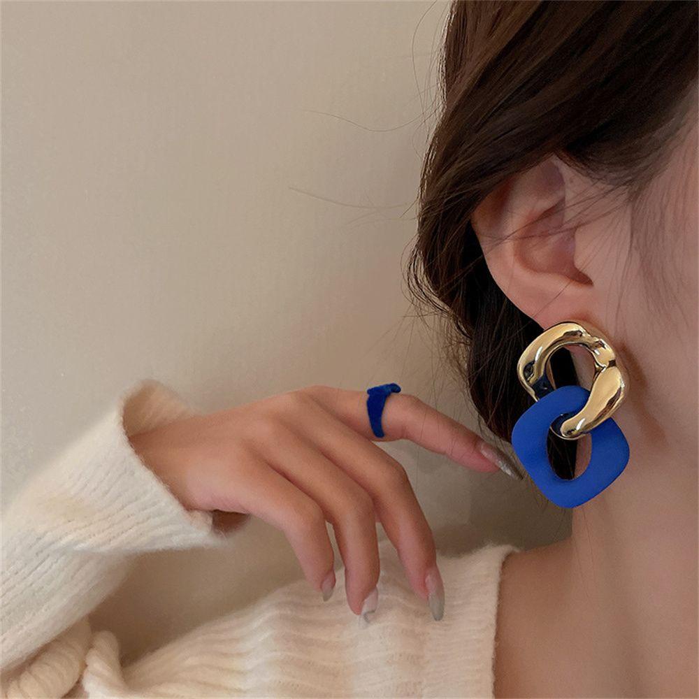 R-bunga Anting Wanita Fashion Rantai Anting 2022baru Geometris Menjuntai Anting Stud