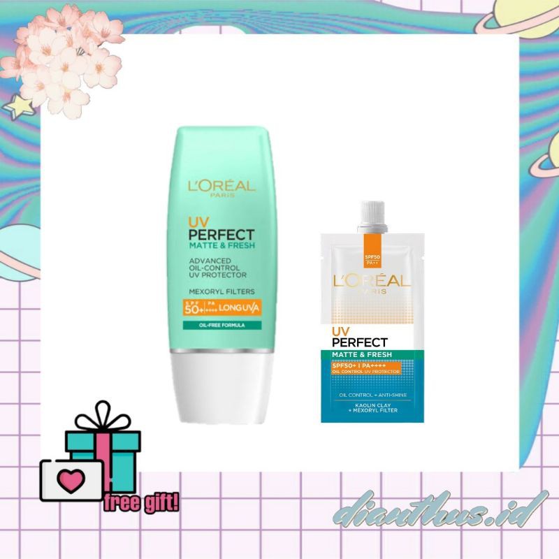 LOREAL PARIS UV Perfect Matte & Fresh Sunscreen SPF50 Sachet 7.5ml & 30ml