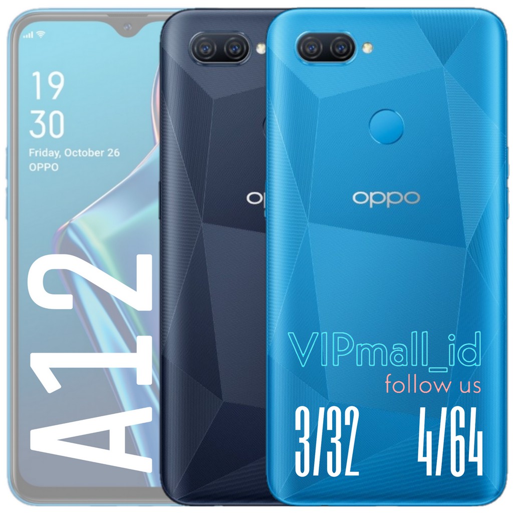 HP OPPO A12 - RAM 4GB/64GB & 3GB/32GB - GARANSI RESMI - HP