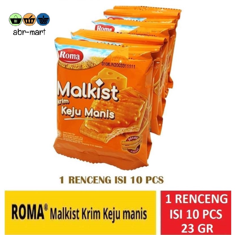 ROMA Malkist KEJU Manis RENCENG [10x23g]