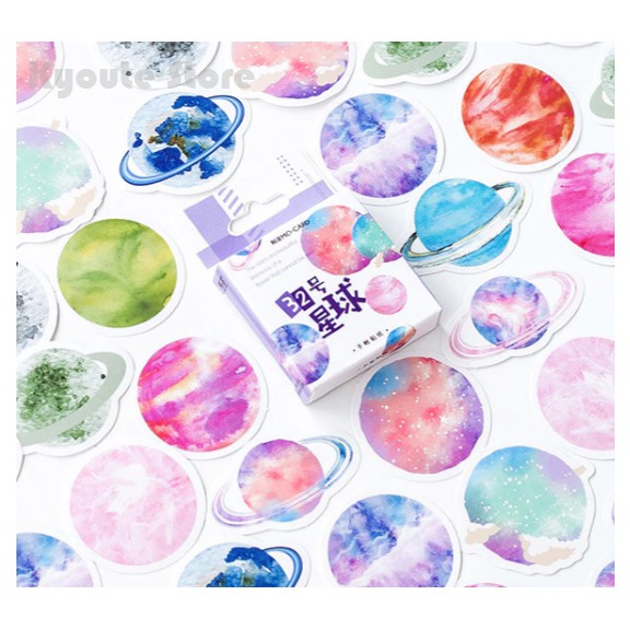 

Sticker Fancy Colorful Planet Cosmos Galaxy Scrapbook DIY Bujo Journal Tumblr