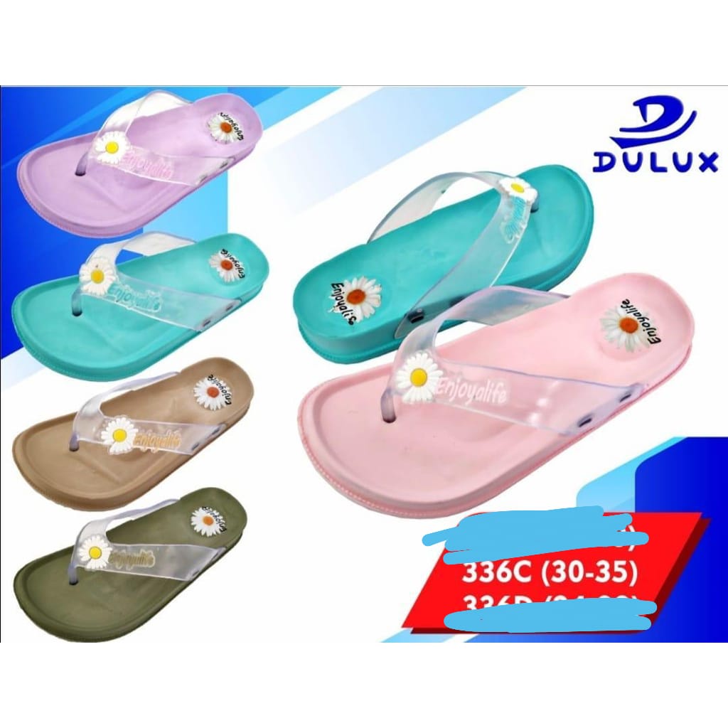 GROSIR (6 PASANG) Sandal Dulux 336C/Sandal Japit Merk Dulux/Sandal Japit Karet Anak Cewek