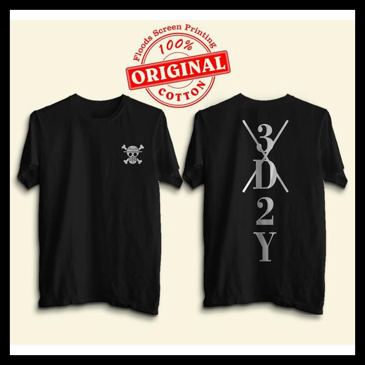 Baju Kaos Pria Distro T-Shirt Baju Kaos Anime One Piece 3D2Y  Murah Simple Custom