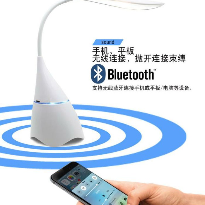 Speaker Music TOYO OASE S6 Bluetooth Wireless + Lampu LED Belajar Desk Lamp KS09