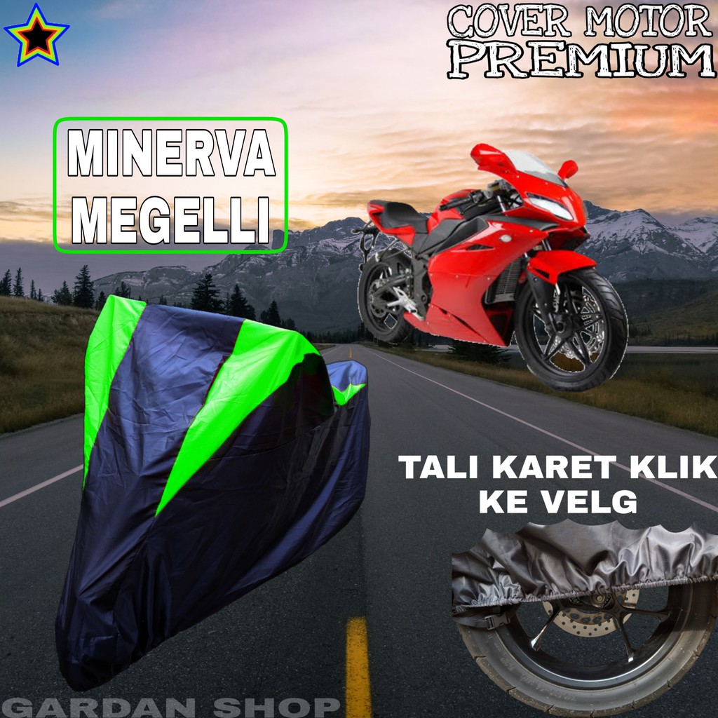 Sarung Motor MINERVA MEGELLI Hitam HIJAU Body Cover Penutup Pelindung Motor Minerva PREMIUM