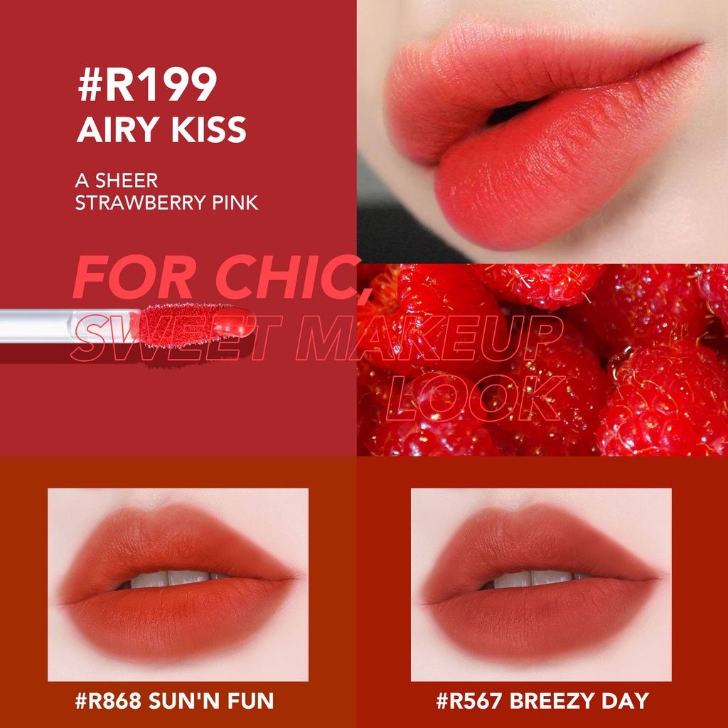 BPOM YOU Cloud Touch Fixing Lip Tint Liptint Liptin | Soft Velvet Finish Lip Stain | Korean Style | Melembapkan Tahan Lama