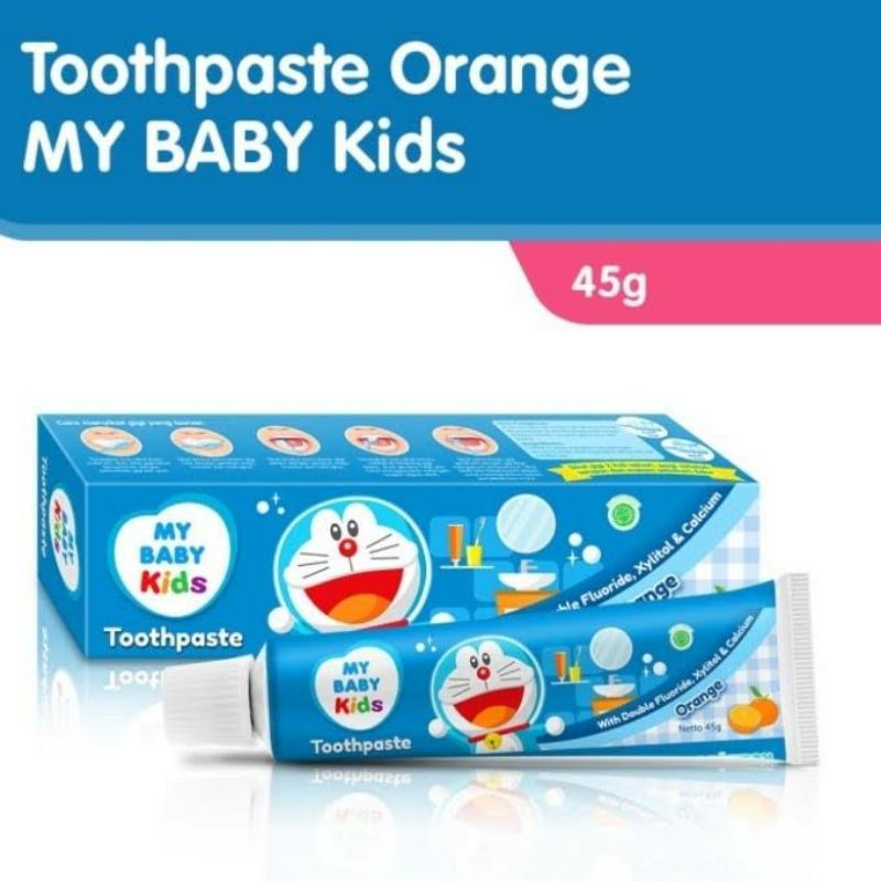 MY BABY KIDS TOOTHPASTE ORANGE STRAWBERRY 45GR PASTA GIGI ANAK