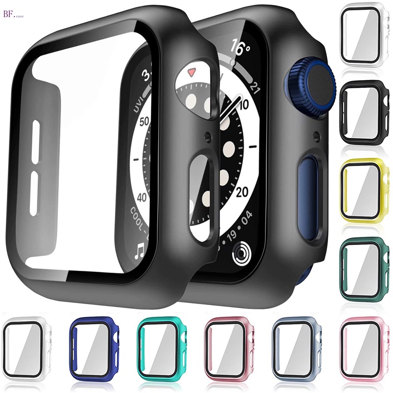 Pelindung Layar PC + Case Full Cover Untuk Iwatch Seri 7 6 SE 5 4 3 2 1 45 / 41 / 44 / 40 / 42 / 38mm