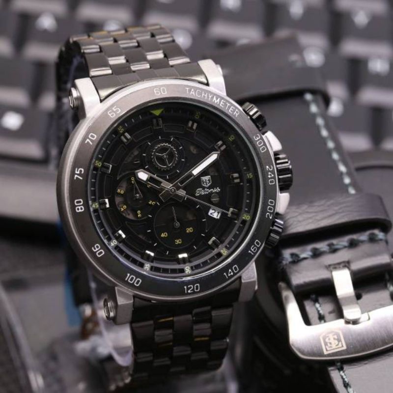 Jam Tangan Pria Tetonis Original New Bonus Tali Kulit