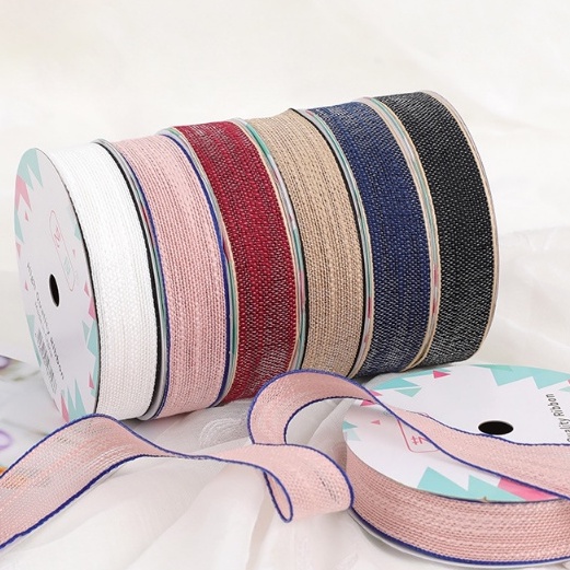 Striped Frame Ribbon 2.5 CM / Pita Satin / Ribbon / Pita Import / Pita Bunga / Pita Kado / Pita Chiffon / Pita Termurah / Flower Ribbon / Florist Ribbon / Pita / Pita Grosir / Pita Besar Kecil Medium / Satin / OPP / Pita Tarik / Florist supply