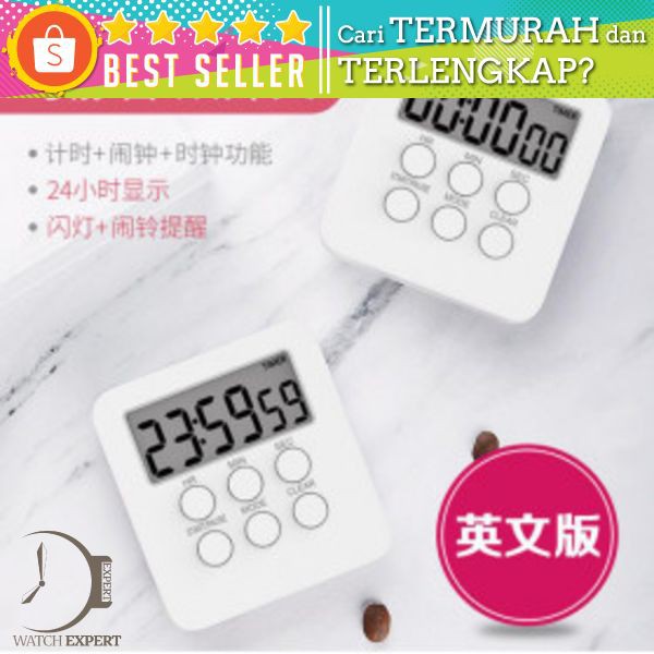 Aihogard Timer Mini Digital Dapur Countdown Timer - II6 - White