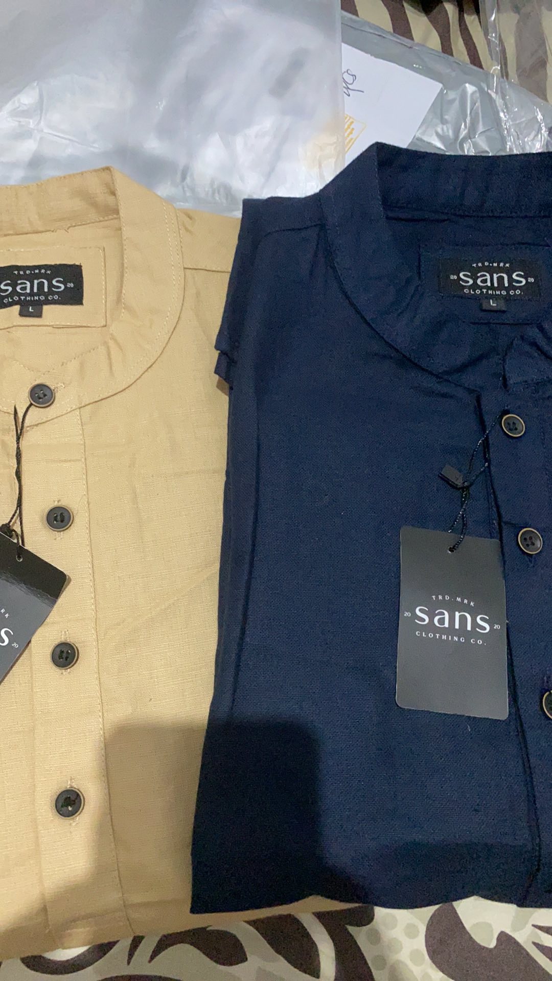 Sanvanina Kemeja Shanghai Pria Slim Fit Mustard E-1411a | Baju Koko Shanghai Pria Mustard