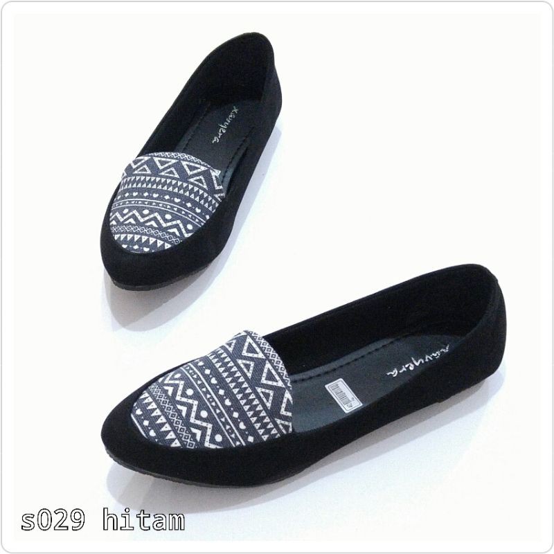 BORNEO BS029 SEPATU FLATSHOES MOTIF BATIK (MOTIF RANDOM)