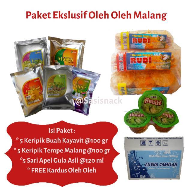 

PAKET HEMAT F OLEH OLEH MALANG 5 Keripik Buah 5 Keripik Tempe 5 Sari Buah ko