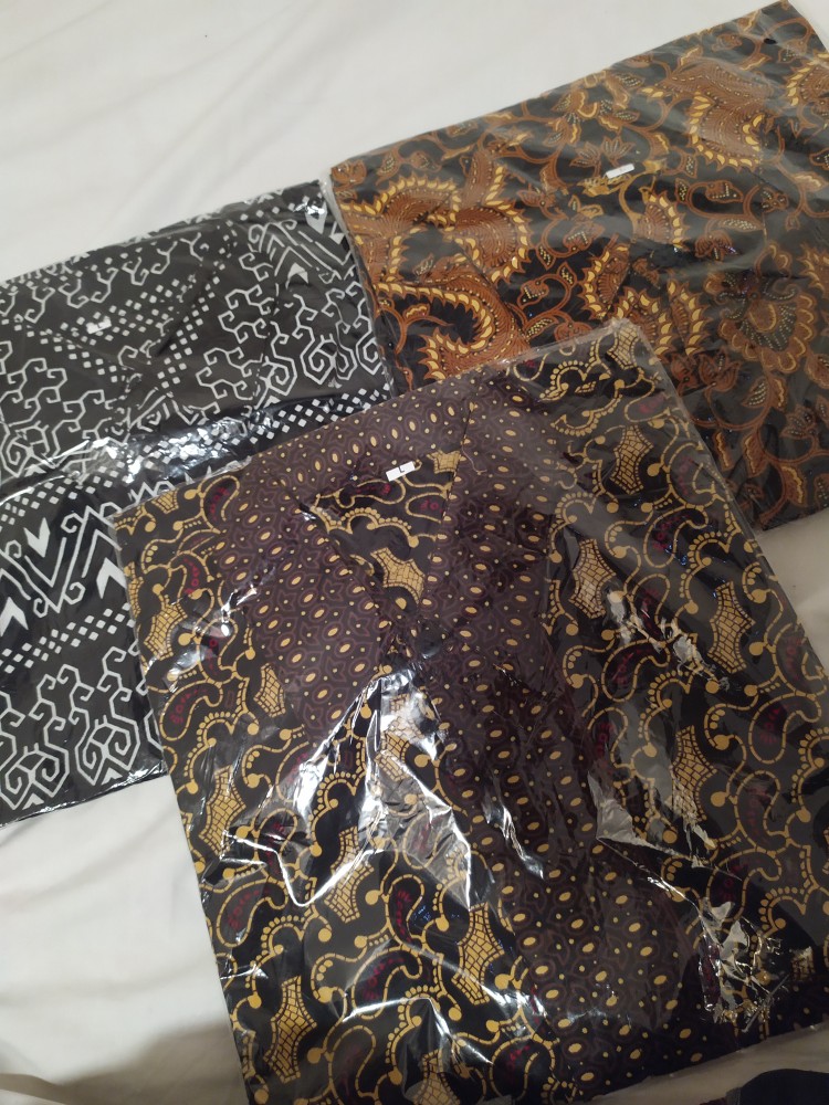 Pabrik Batik Hrb026 Kenongo Kemeja Batik Pria Tosca Pendek Pekalongan Padi M L Xl Sogan Tulis Halus