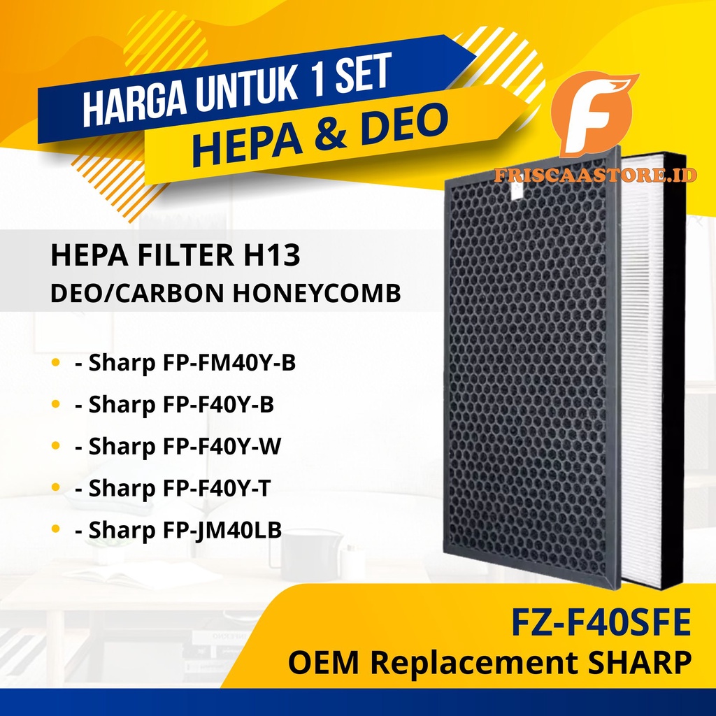 NAUTIC - Hepa Filter Compatible for Sharp FZ-F40SFE untuk FP-F40Y / FP-FM40Y