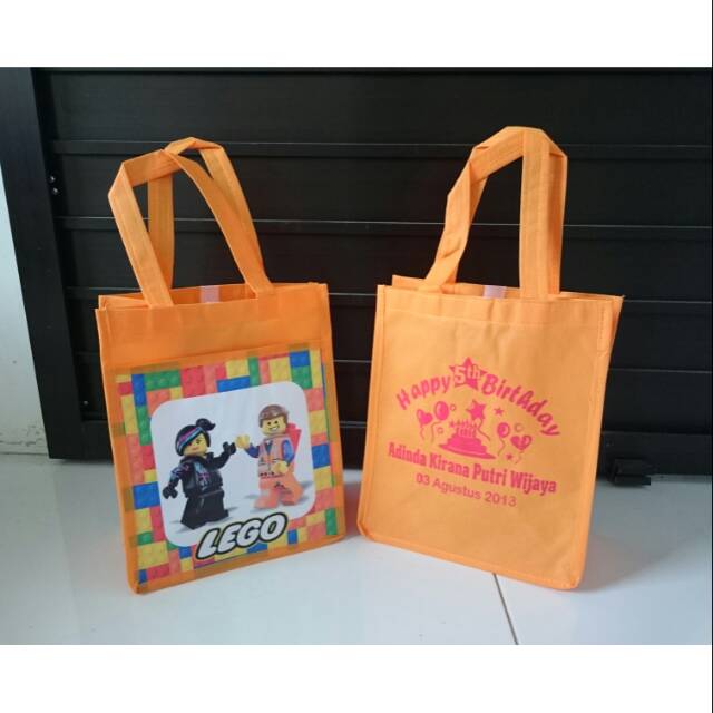 

READY tas ultah kantong depan plus sablon nama