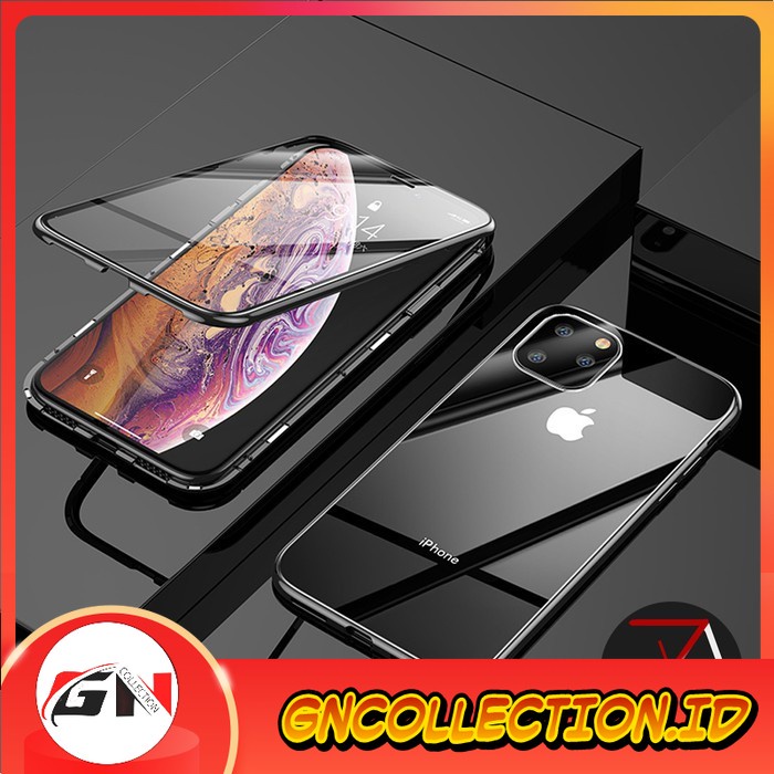 Case Iphone 11 Pro Max 11ProMax case magnetic depan belakang kaca