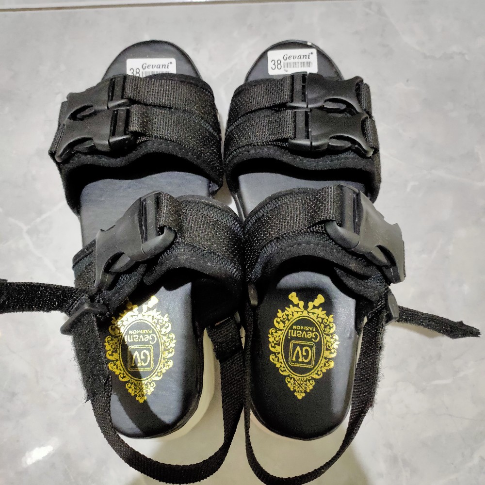 Platform Double Belt Black Red Fs 246