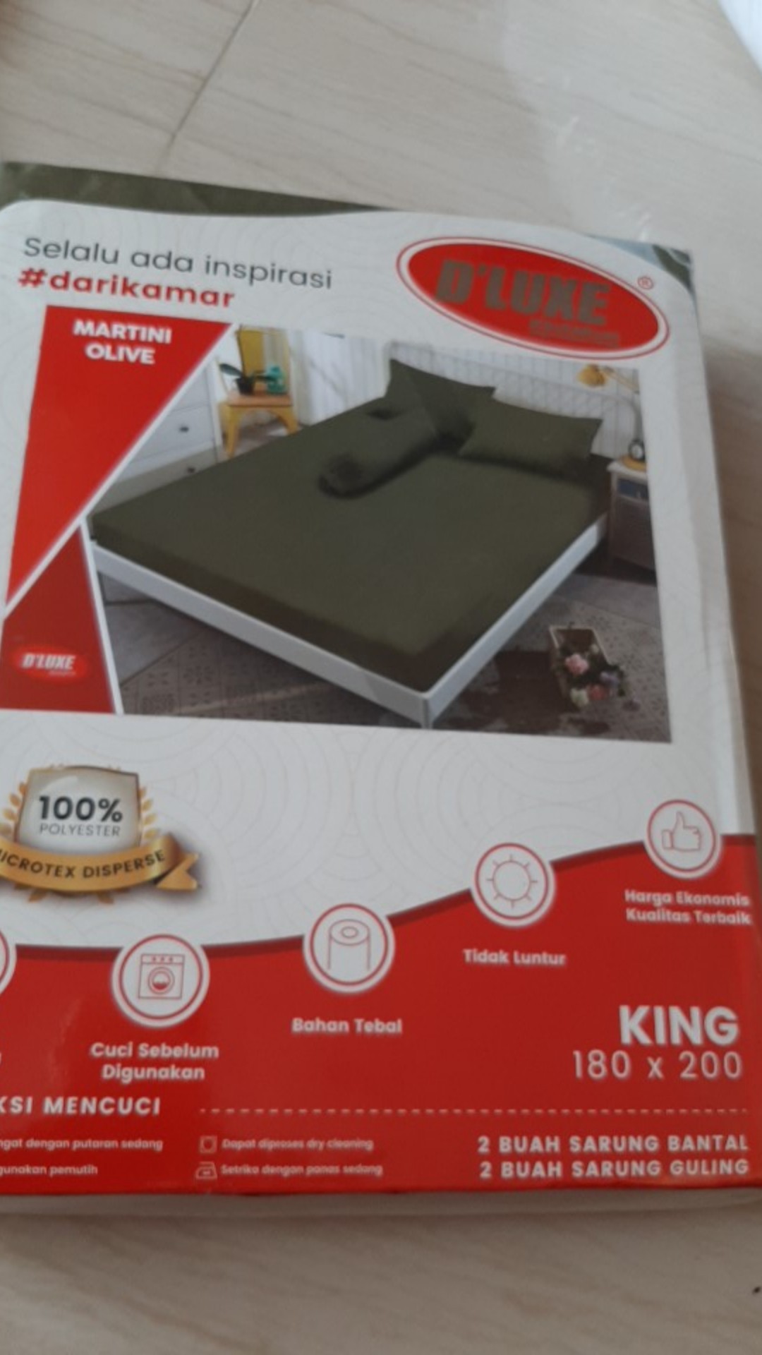 Sprei Kintakun Dluxe 180x200x20 Embossed Polos Motif Barrief Reef/deep Blue/khaki/pink Magenta