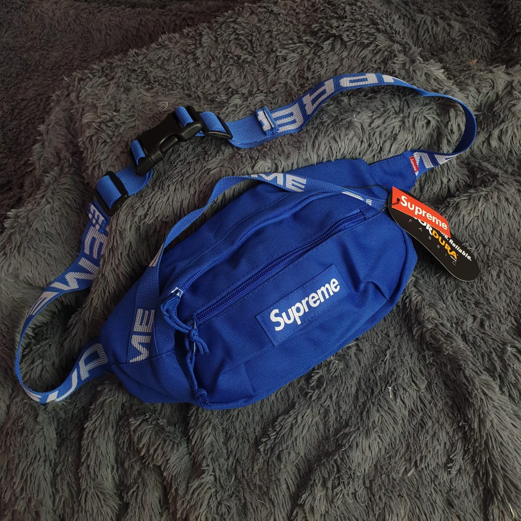 Tas Waistbag Supreme Biru SS18 Limited Edition Fullprint