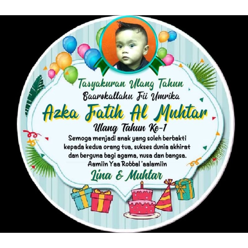 STIKER LABEL TUMPENG MINI ACARA ULANG TAHUN