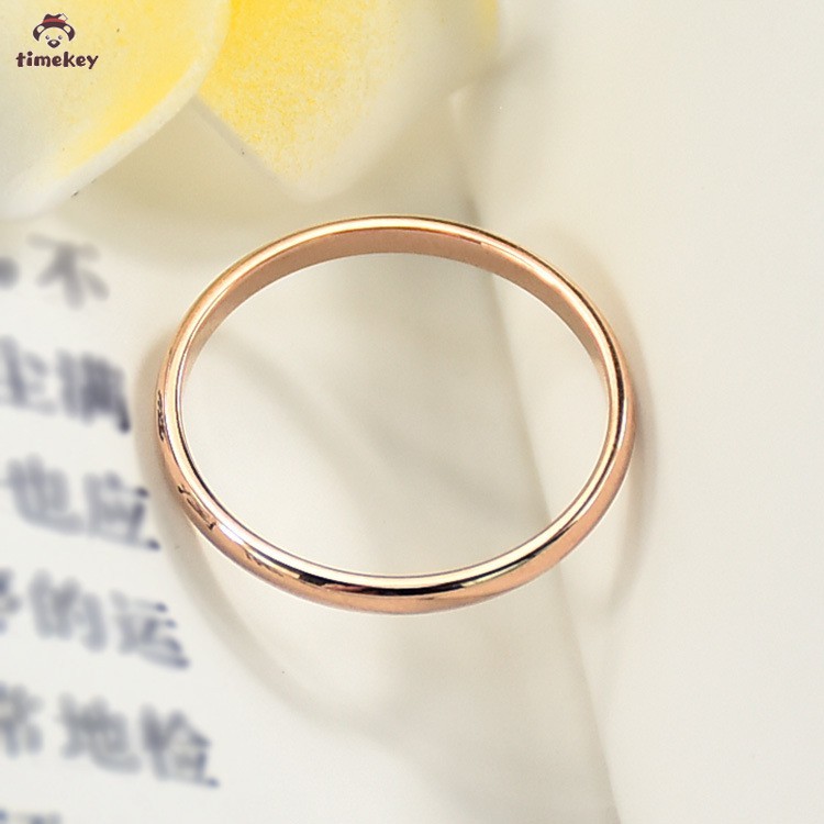 【READY】Cincin Pertunangan / Pernikahan Bahan Titanium Steel Lapis Silver Rose Gold