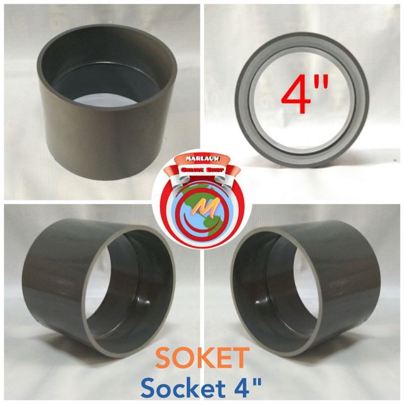 Sok soket socket 4 sambungan lurus pipa paralon pvc 4" inch