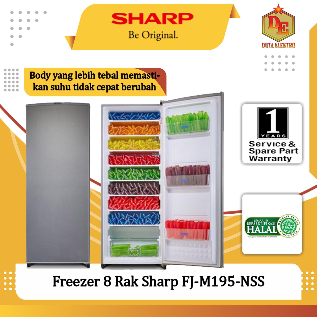 Freezer Sharp FJM 195 NSS 8 Rak Kulkas Batu Es