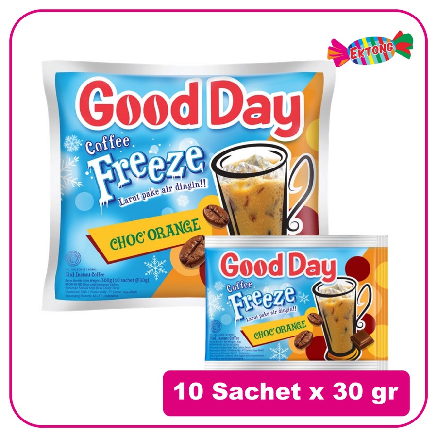 

GOOD DAY COFFEE FREEZE CHOC ORANGE 10 SACHETS X 30 gr