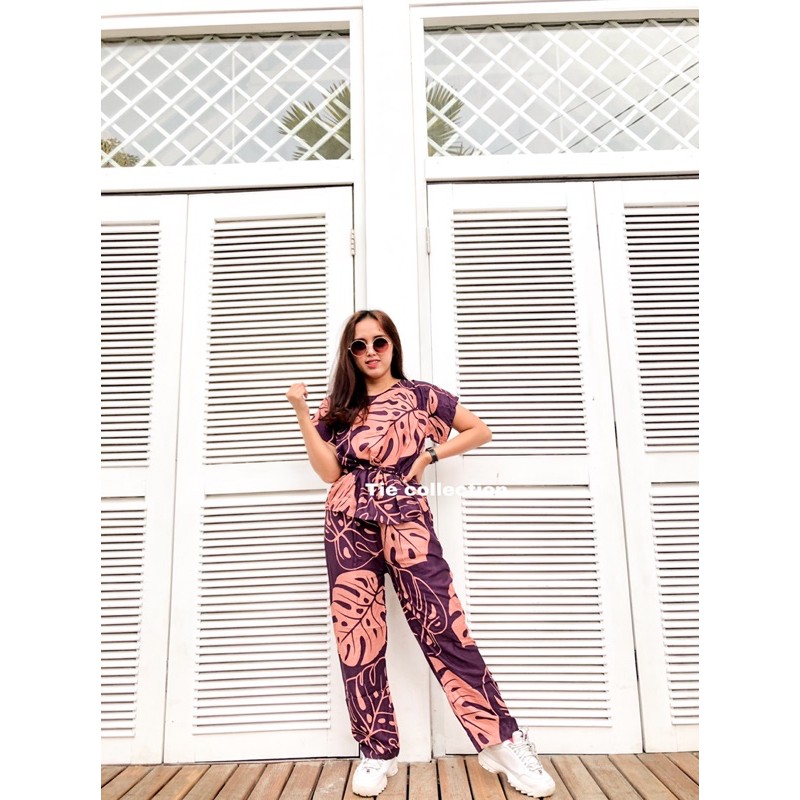 Setelan baju wanita pajamas tie dye one set