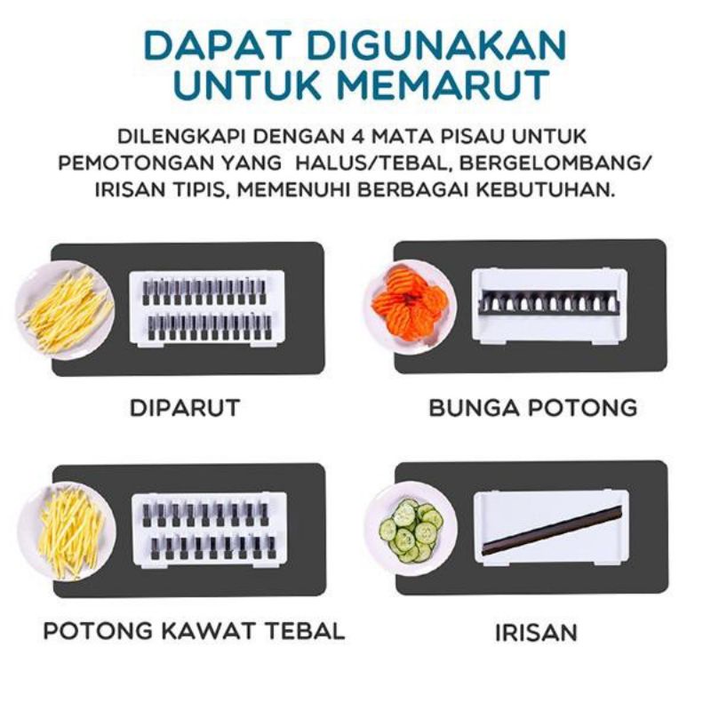 Samono SVC001 Alat Potong Sayur Parutan Multifungsi 8 in 1