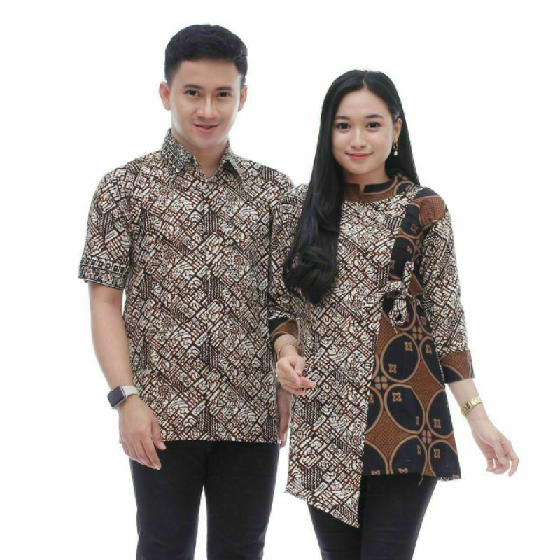 [COD] Couple Atasan Blouse Batik Pria Wanita Matt Katun Premium Quality Best Seller Couple Batik Pasangan