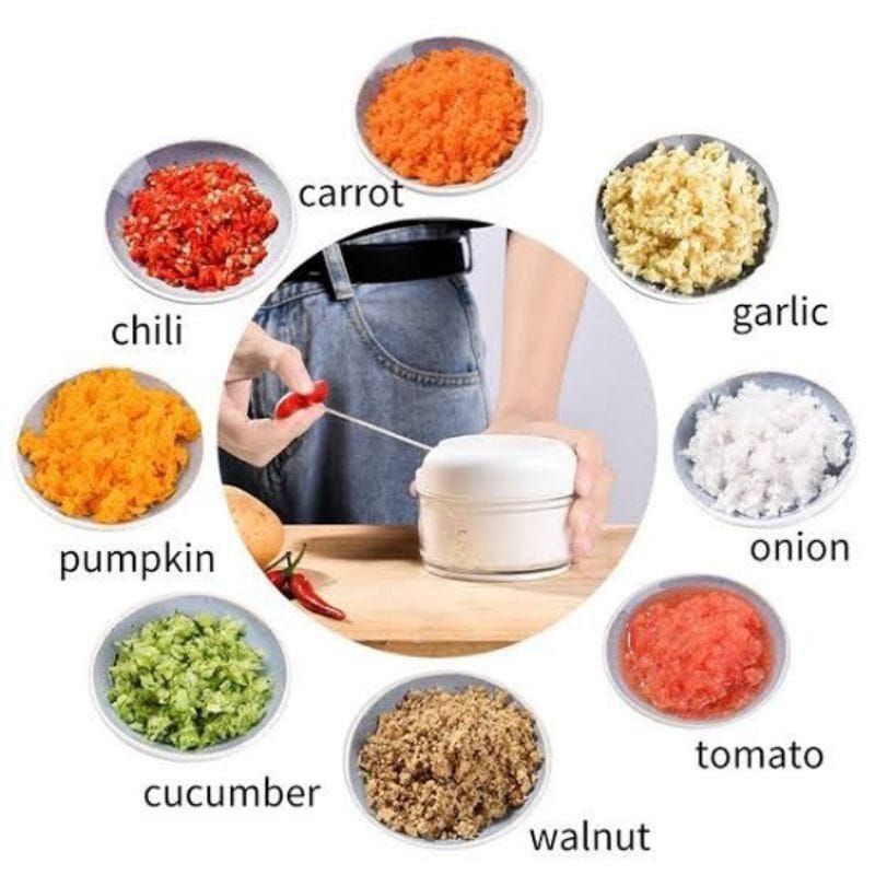 Medan Termurah Blender manual/Tarik pencacah bawang cabe daging Blender tarik mini import