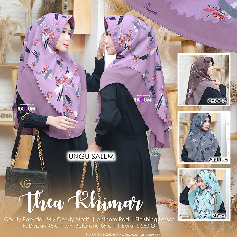 Thea Khimar Original Raqumi Khimar Motif Ceruty Raqumi Khimar Raqumi