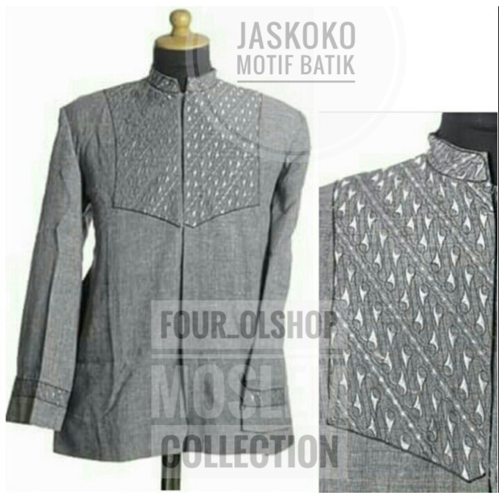 Jaskoko Motif Batik Abu Muda, Jasko, Jas Koko, Jasko Bordir, Jasko Polos, Jasko Modern