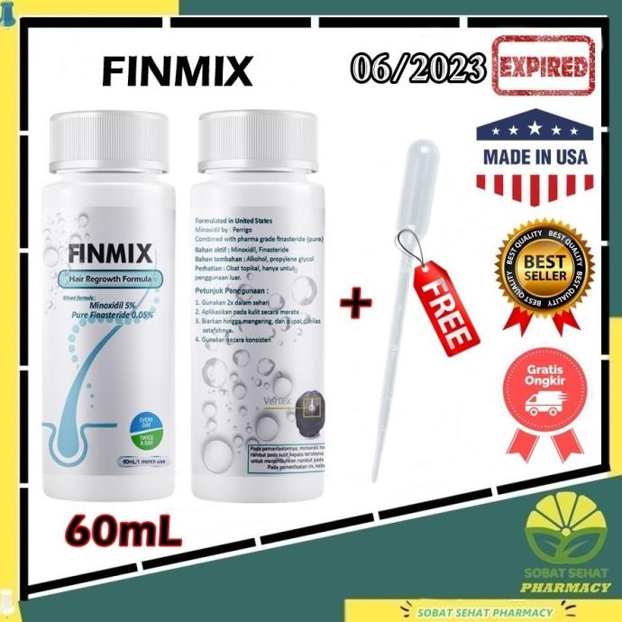 FINMIX Minoxidil 5% Finas 0.05% penumbuh rambut original USA 60mL