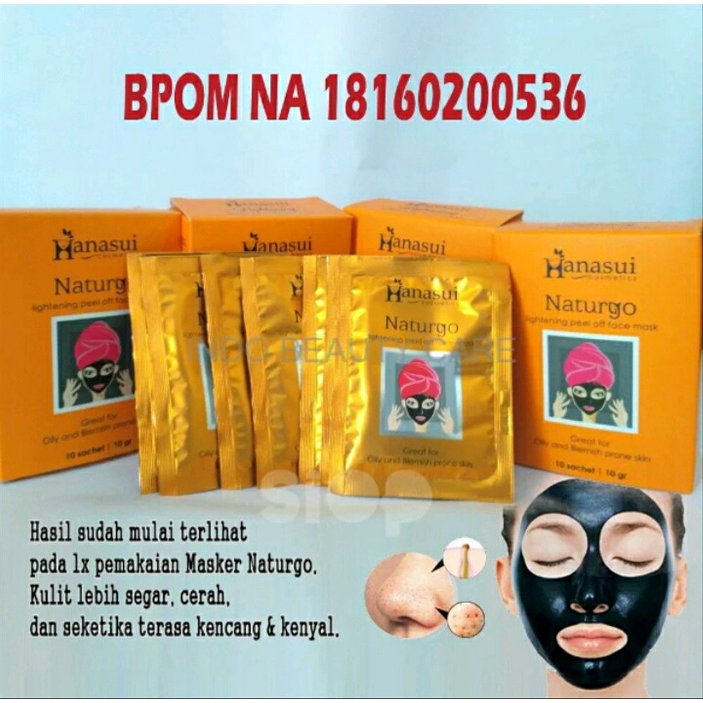 Hanasui Naturgo Peel Off Mask Sachet Masker Komedo Kemasan 1 pc Saset