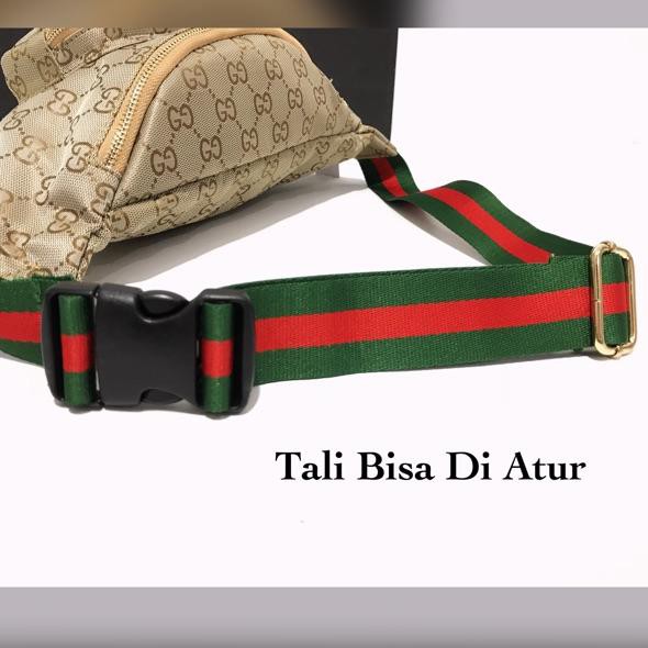 Super Sale JL6N7 GUCCI WAISTBAG TAS PINGGANG IMPORT KANVAS BUMBAG EMON POCKET DEPAN SUPER syahnaz 41