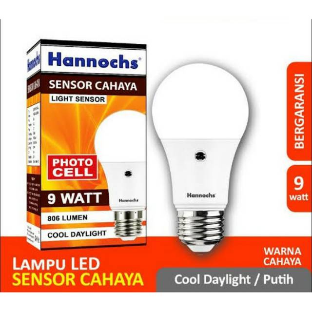 Lampu Led Hannochs Sensor Cahaya 9watt