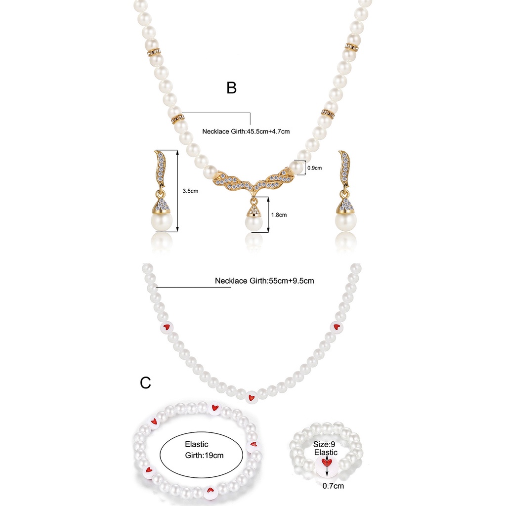 Hu Hu Hu Hu Hu Alat Bantu Pasang Kacamata♡ Set Kalung Cincin Berlian Imitasi Warna Kontras Untuk Wanita