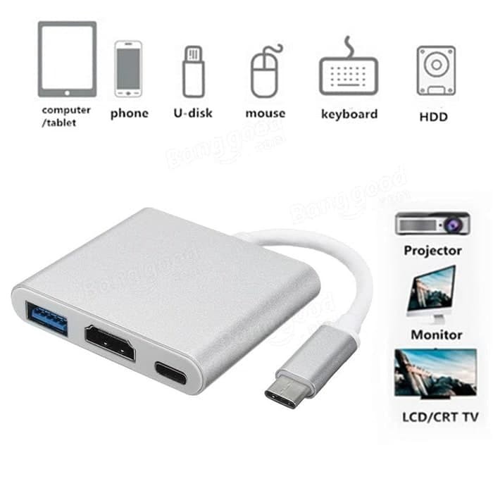 Multi Konverter Type C To HDMI USB3.0 Type C