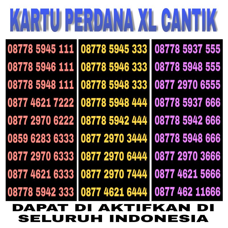 kartu perdana cantik XL seri triple