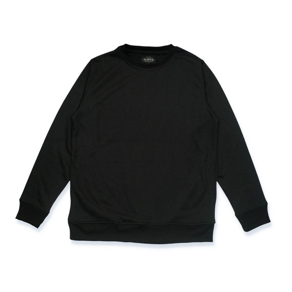 SANVANINA Sweater Crewneck Black Unisex | Sweatshirt Polos Hitam C-01A
