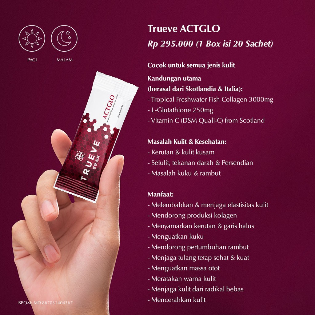 TRUEVE ACTGLO Collagen Drink Per Sachet - JB